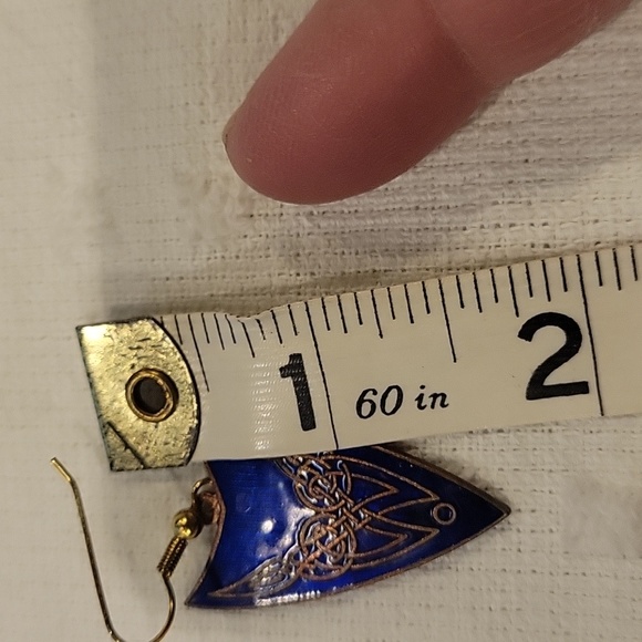 Celtic Enamel/ Cloisione Shield Earrings,EUC - Picture 5 of 5